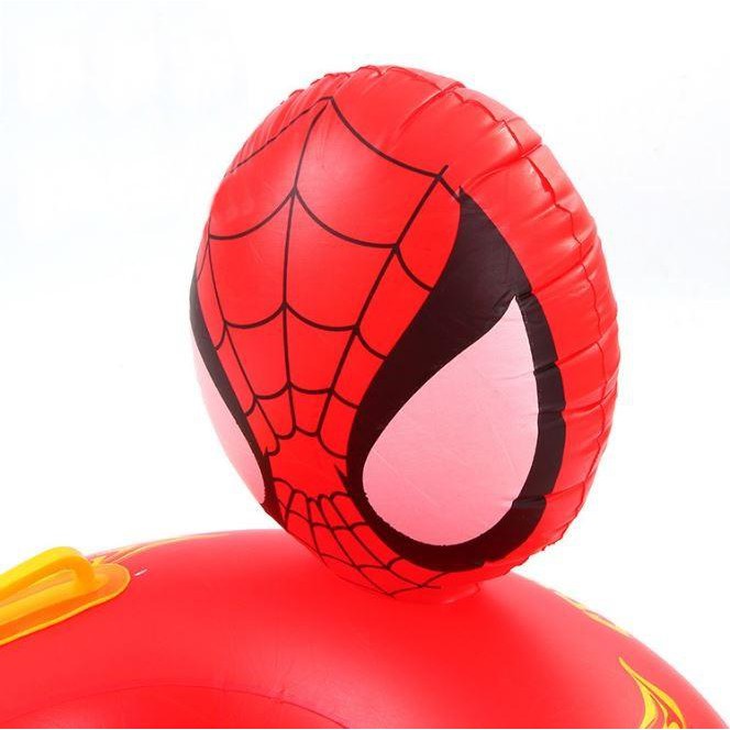 Phao Bơi Xỏ Chân Hình Thú - Phao Bơi Chống Lật Hình Người Nhện Spider Man Có Tay Cầm Nắm An Toàn Cho Bé