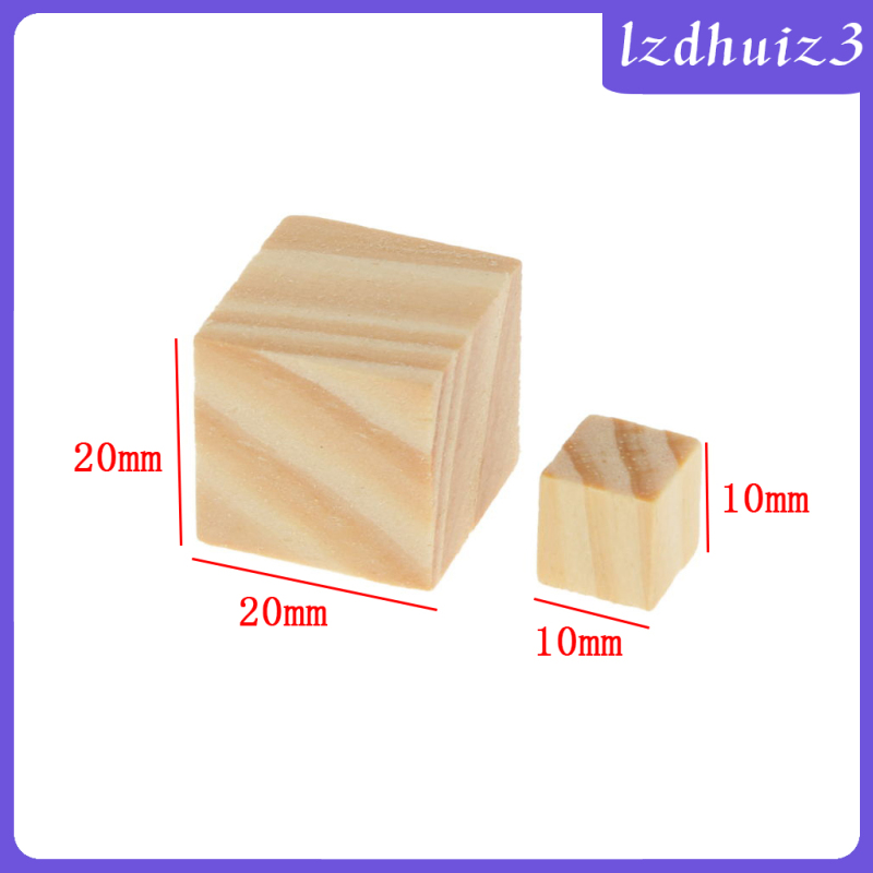 Bộ 50 Miếng Gỗ Vuông Làm Đồ Thủ Công 10x10mm