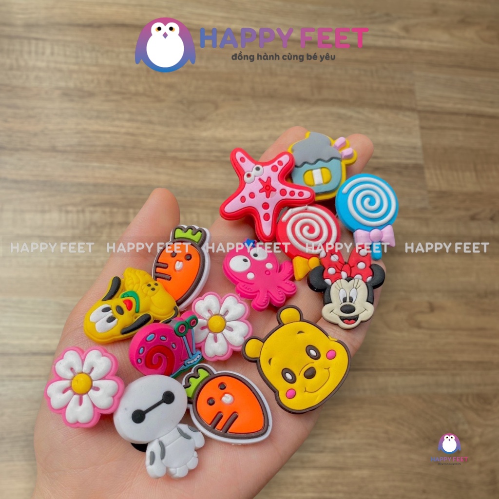 Sticker, jibbits gắn sục dép siêu đẹp cho bé - Happy Feet