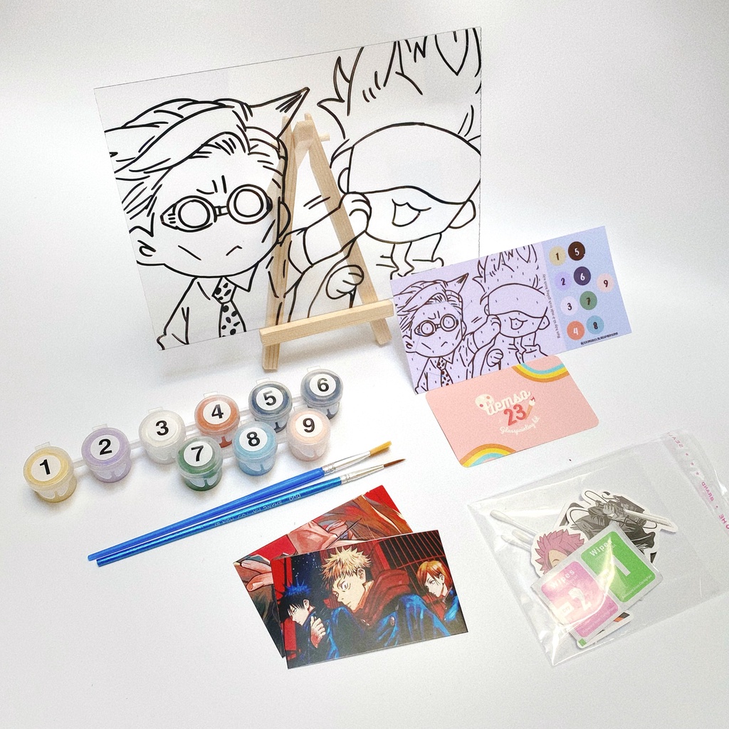 Tranh kính tự tô màu anime Chú Thuật Hồi Chiến - Jujutsu Kaisen handmade diy quà tặng trang trí