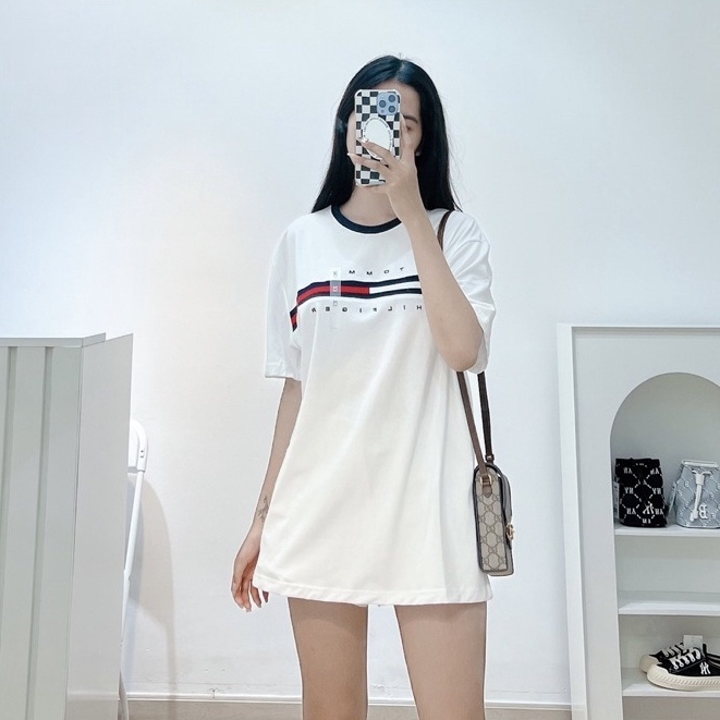 Áo Thun Nữ Form Rộng Tay Ngắn Lỡ Cổ Tròn Bigsize Màu Trắng Đen Áo Phông Unisex chất Vải Cotton mặc nhà đi biển học đôi