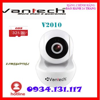 Camera IP Robot hồng ngoại không dây 2.0 Megapixel VANTECH V2010  tặng kèm thumbnail