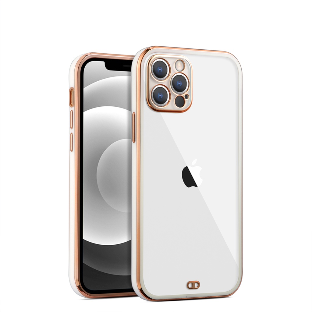 Square Clear Ốp lưng cho iPhone 12 Mini / 11 / Pro / Max Lens Protection Transparent Soft Cover