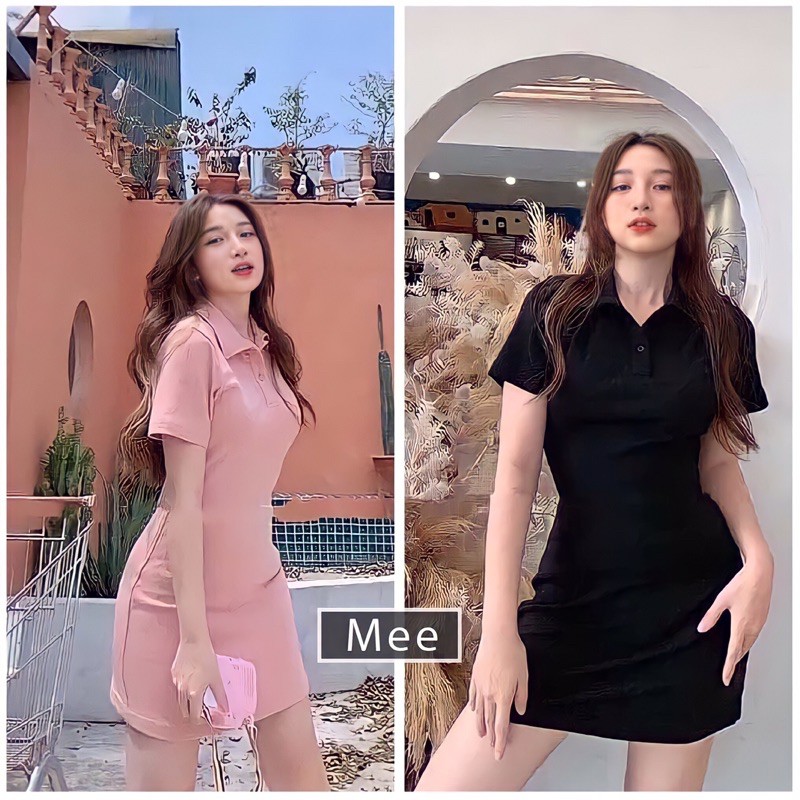 Váy Polo Trơn Nữ🌸Đầm Polo Dáng Ôm Body Ngắn Tay Thun Cotton Co Giãn 4 Chiều | BigBuy360 - bigbuy360.vn