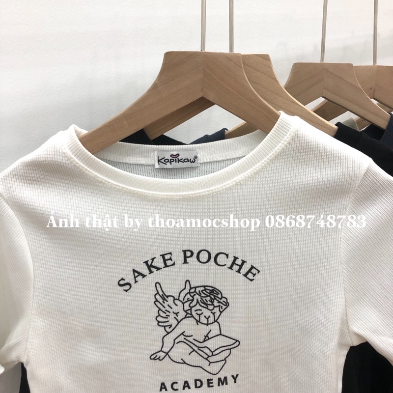 Áo croptop chữ sake - hàng QC