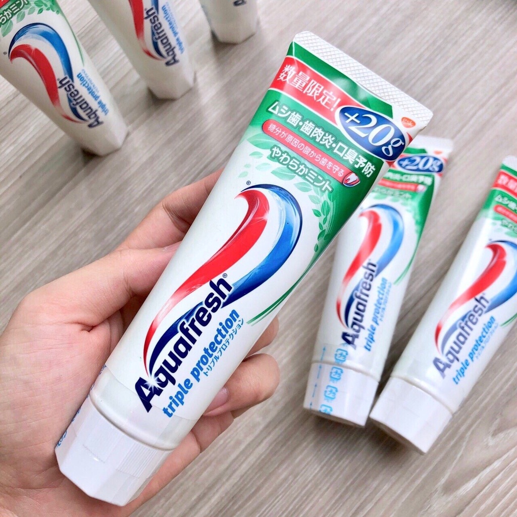 Kem Đánh Răng Aquafresh Khỏe Nướu, Răng, Thơm Miệng 160g+20g Triple Protection Toothpaste