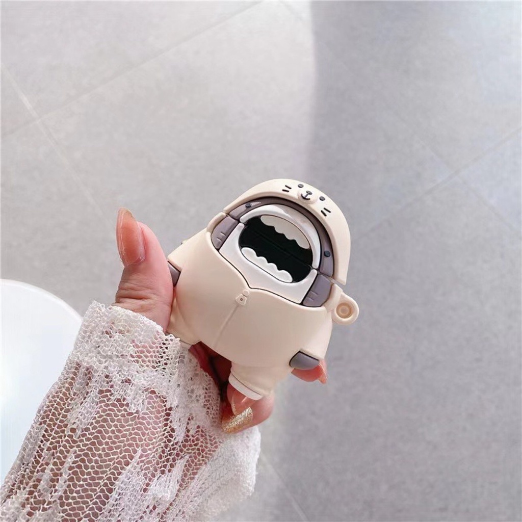 Ốp airpods 1/2 3 Pro - Vỏ bọc tai nghe không dây bluetooth hình cá gấu, cá mập phi hành gia Woo Young Woo