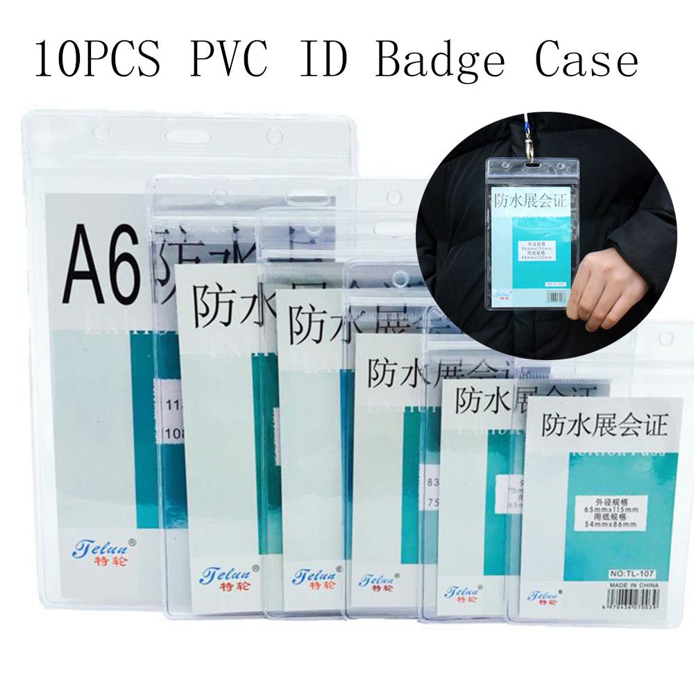 Set 10 bao đựng thẻ ID bằng pvc có thể thu gọn cho bác sĩ / y tá