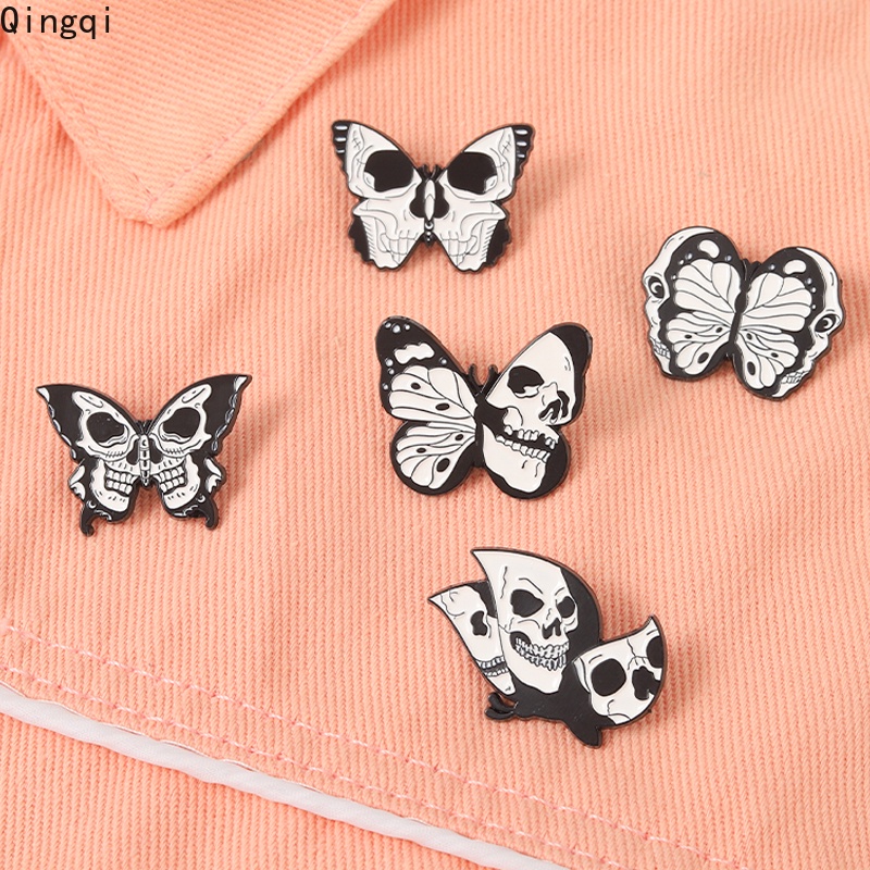 Ghim cài áo Miss Zoe hình đầu lâu thời trang gothic cá tính