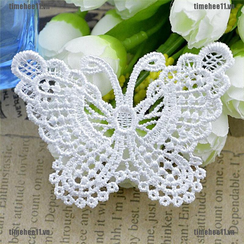 Sticker Ủi Thêu Ren Hình Bướm Cho Đám Cưới