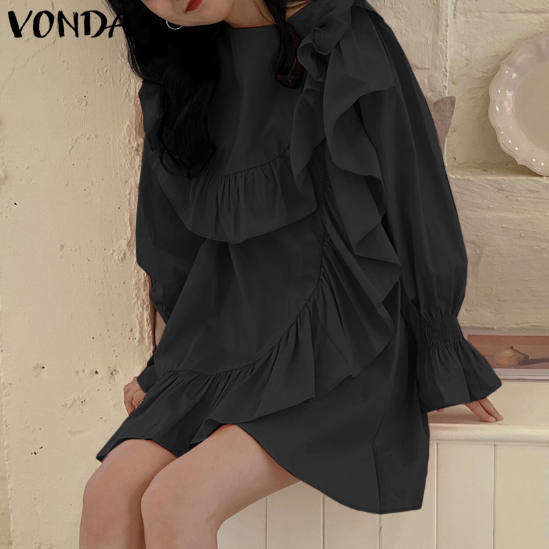 Đầm VONDA Tay Dài Phối Bèo Phong Cách Hàn Quốc Cho Nữ | BigBuy360 - bigbuy360.vn