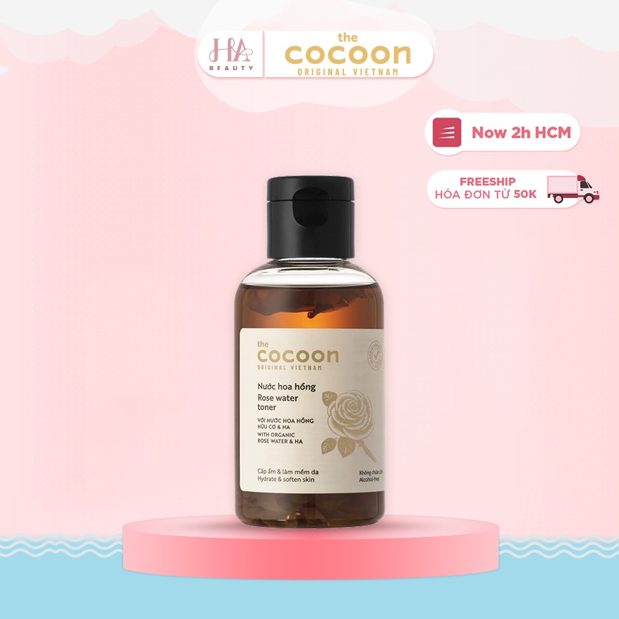 Nước cân bằng da chiết xuất hoa hồng Cocoon Rose Water Toner with Organic Rose Water &amp; HA 140ml