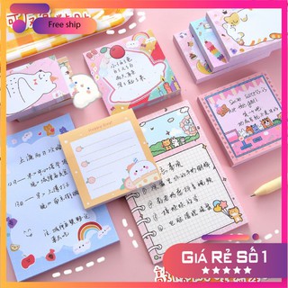 Giấy note ghi chú hình con thú ngộ ngĩnh 80 tờ 4 màu (Có sẳn)