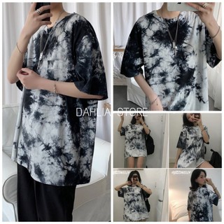 Áo Thun Loang Đen Trắng Unisex [FREESHIP] 🌸 Phông tay lỡ form rộng oversize dáng suông cá tính nam nữ Ulzzang HOT🌸