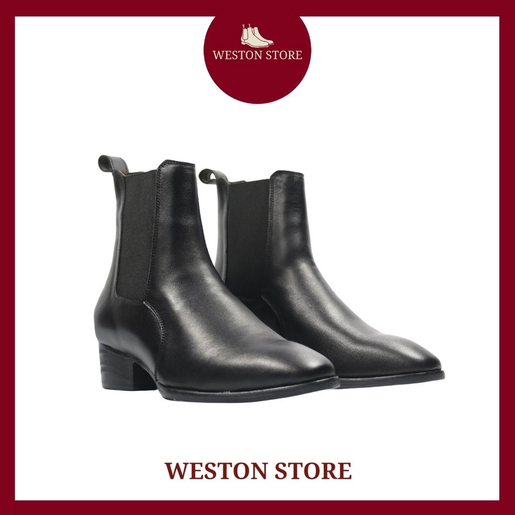 chelsea đế cao.chelsea boots cao cấp, giày bốt da nam cổ cao, đế cao weston 31288 Lót da cực êm