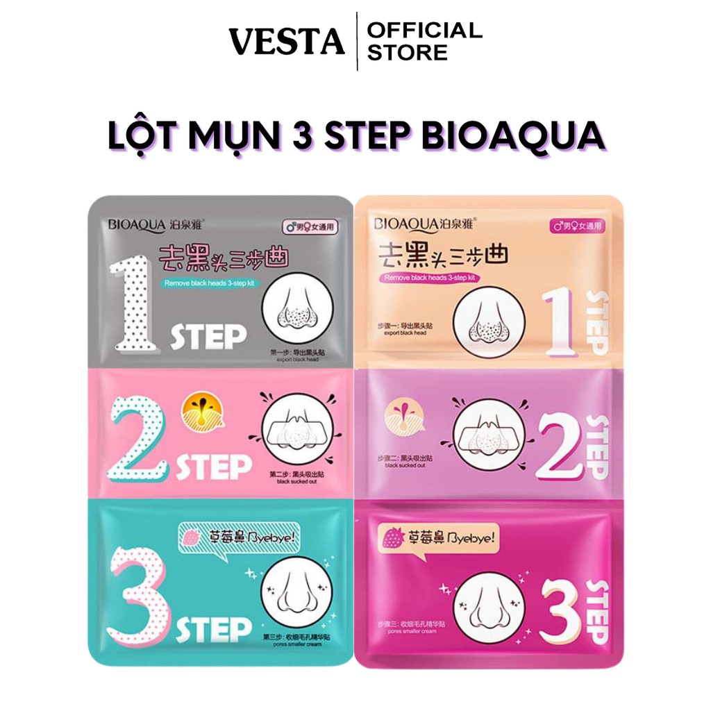 Mặt nạ lột mụn 3 bước Bioaqua - gel lột mụn mũi đầu đen hiệu quả