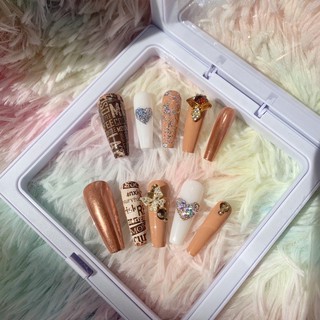 [ Nails Box] Móng úp thiết kế tone nâu nhạt