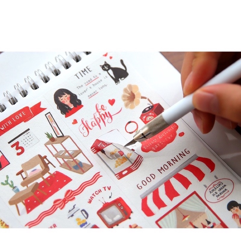 Sổ chiết lưu trữ sticker washi tape cute hình dán dễ thương trang trí sổ