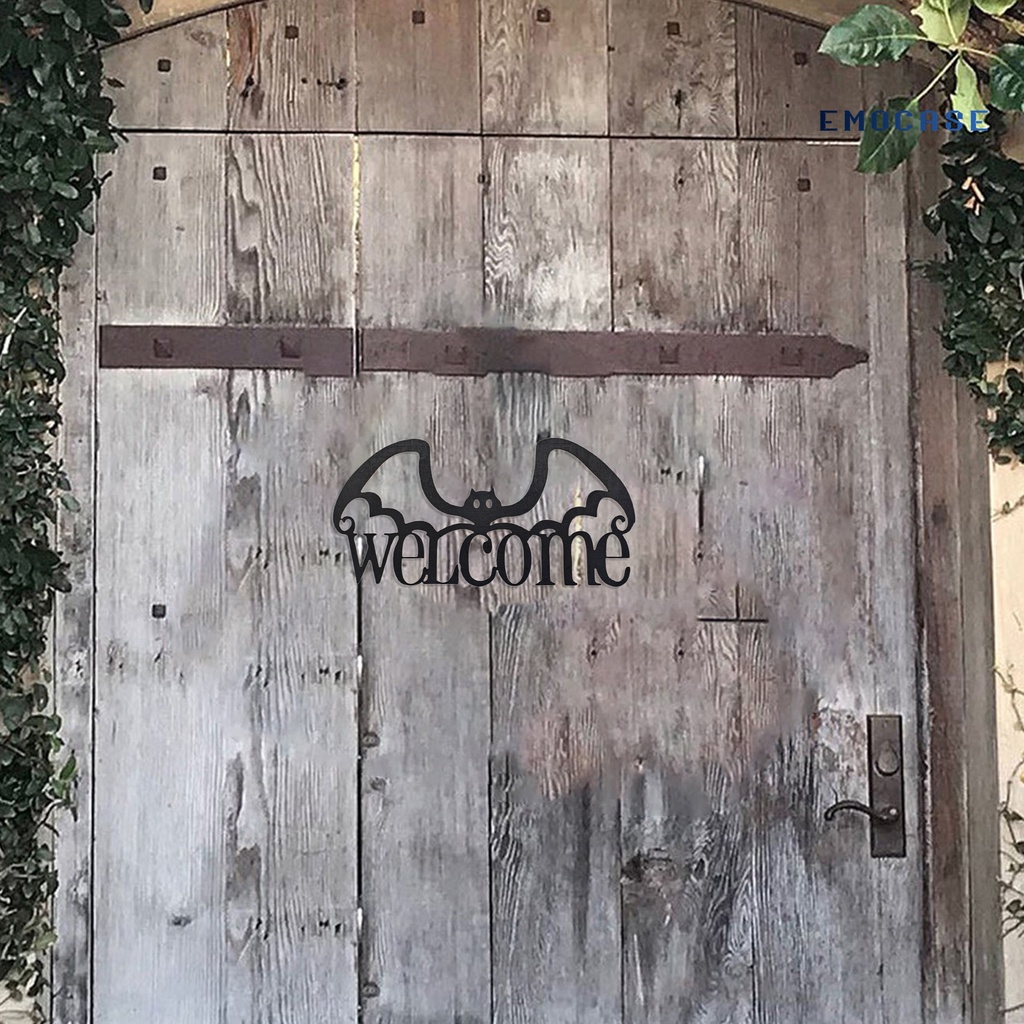 Biển Hiệu Treo Tường Trang Trí In Chữ Welcome / Dơi / Đầu Lâu Nhiều Kiểu Độc Đáo Cho Tiệc Halloween