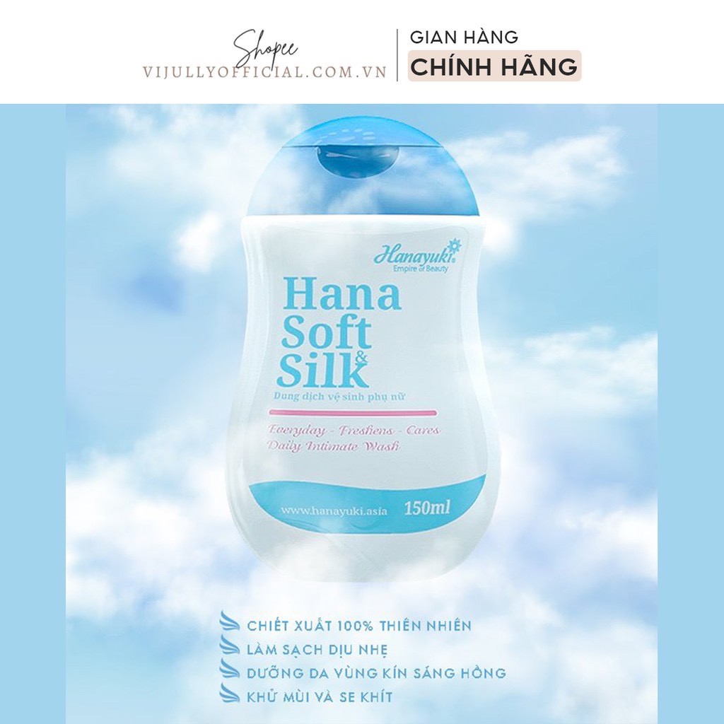 Dung dịch vệ sinh phụ nữ hana soft silk, ddvs hanayuki 150g(che tên sp khi gởi hàng)