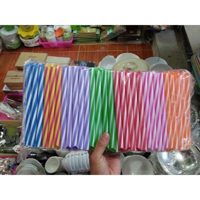 500gam ống hút trà sữa trân châu màu