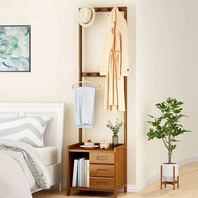 Giá treo quần áo đầu giường ZUOGUAN bằng tre đơn giản hiện đại