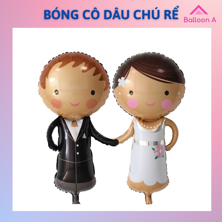 Cặp bóng bay cô dâu chú rể cỡ lớn (~80cm)