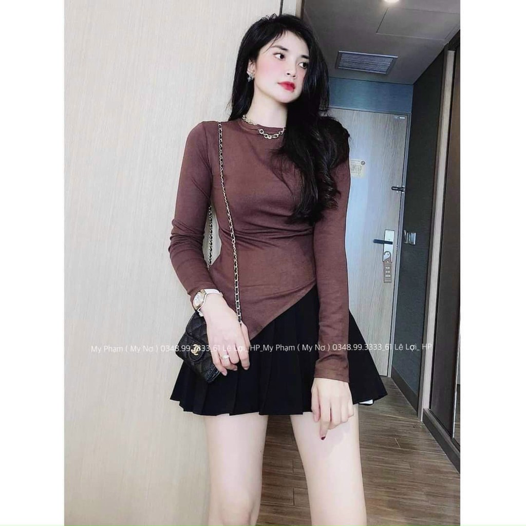 [Mã 11FASHIONSALE1 giảm 10K đơn 50K] Áo thun tăm/gân cổ tròn sẻ vạt NHÚN EO cực xinh, áo hot 2021 | WebRaoVat - webraovat.net.vn