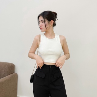 Zareen | áo thun croptop 3 lỗ zareen oal04 trắng