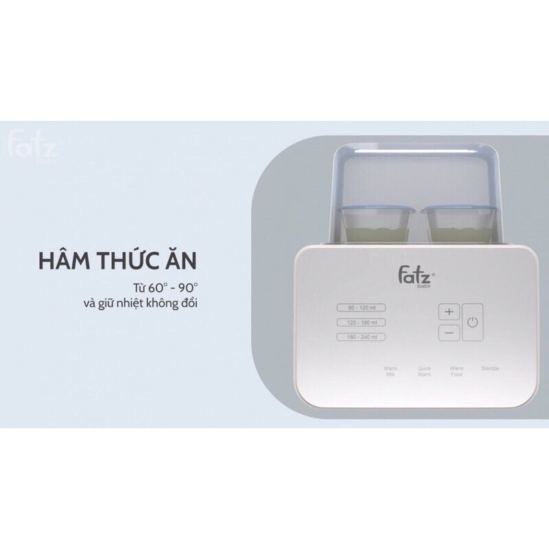 Máy Hâm Sữa Tiệt Trùng Điện Tử 2 Bình Duo 5 Fatz Baby FB3203TN