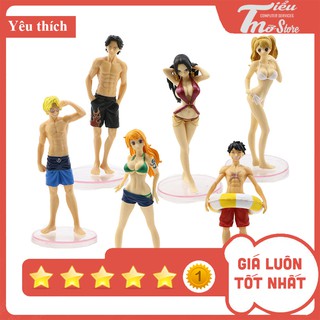 Bộ mô hình chibi 6 nhân vật One Piece - Luffy mũ rơm | Phiên bản áo tắm