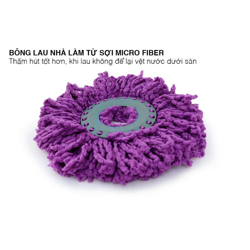 Cây lau nhà 360°/cây lau nhà xoay/Bông lau /tự vắt cán inox thân xoay 360°-có phản hồi của khách
