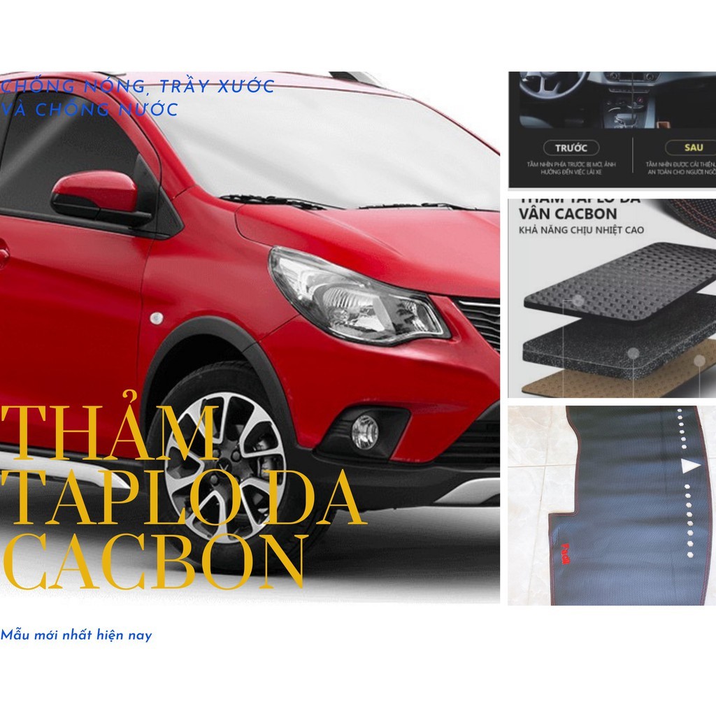Thảm taplo ô tô xe Vinfast Fadil 2019-2021 da Cacbon mẫu mới chống nóng chống trầy xước,có video, ph