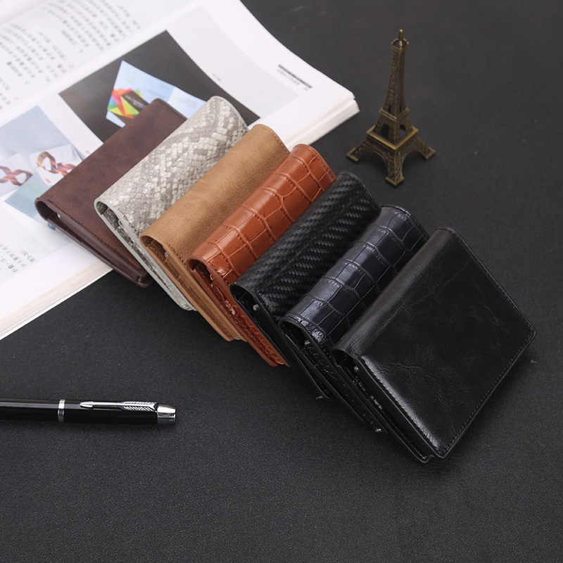 Ví Đựng Thẻ Tự Động Bật Lên Thông Minh RFID Chống Trộm Cho Nam Nữ