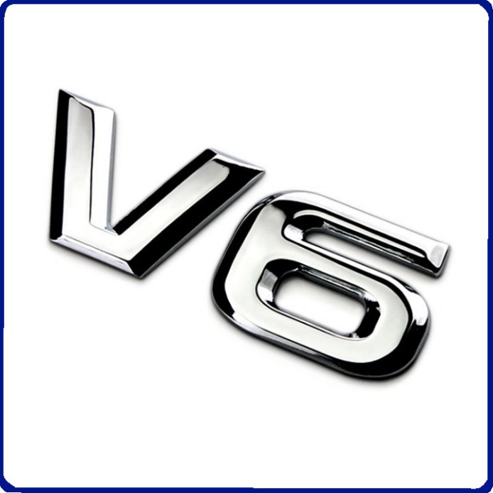 Sản phẩm Decal tem chữ V6 inox dán ô tô: Mã sản phẩm G40107 ..