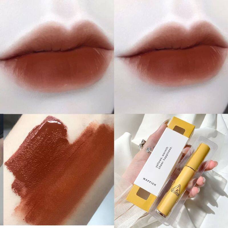 [Hàng mới về] Son môi hiệu ứng nhung mịn màu đỏ đậu độc đáo thời trang