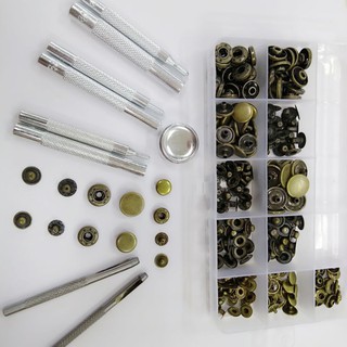 Bộ đóng nút bấm 3 size 10-13-15 kèm 60 bộ nút sửa chữa và trang trí quần áo túi ví