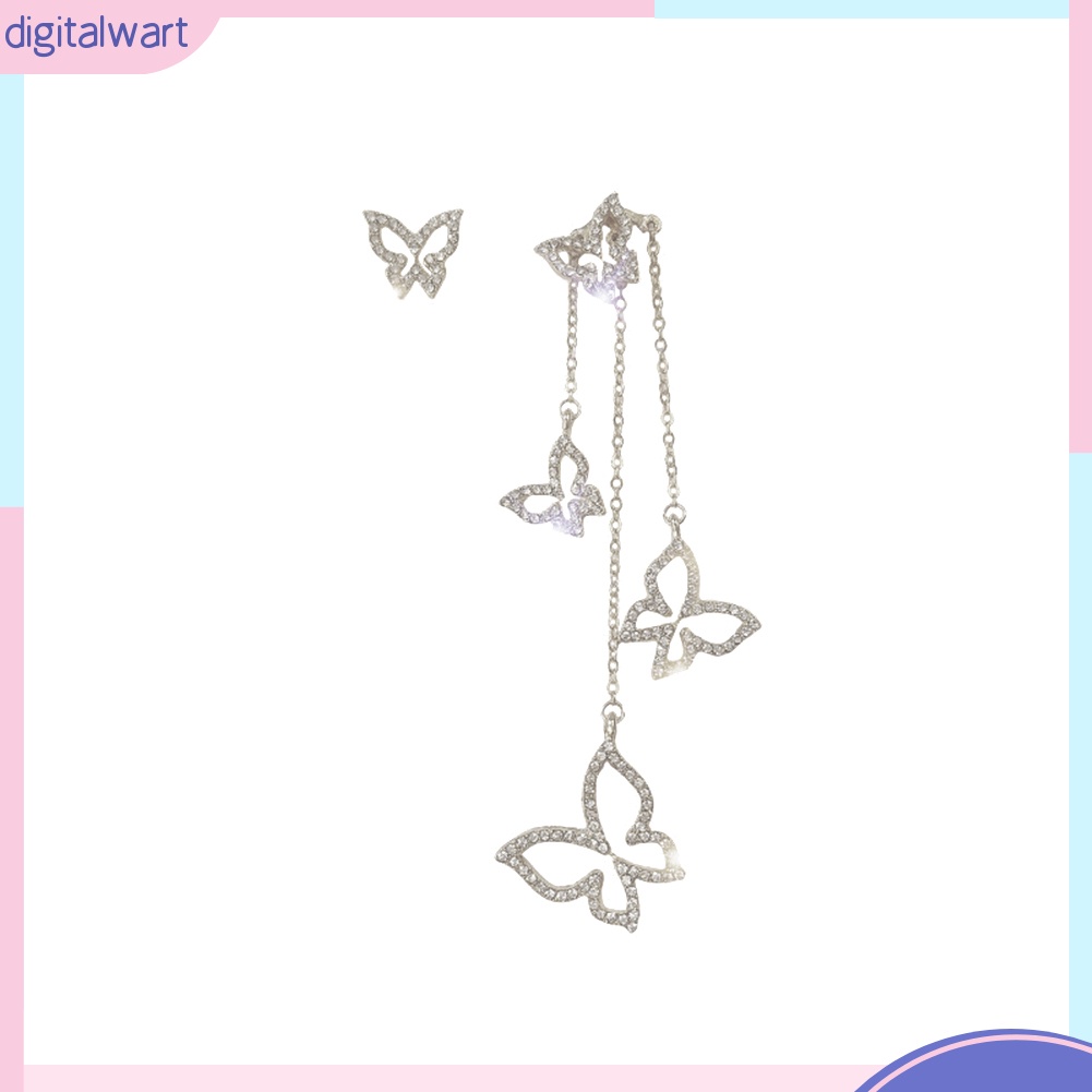 Đôi Bông Tai Dáng Rơi Họa Tiết Bướm Và Trái Tim Xinh Xắn Cho Nữ