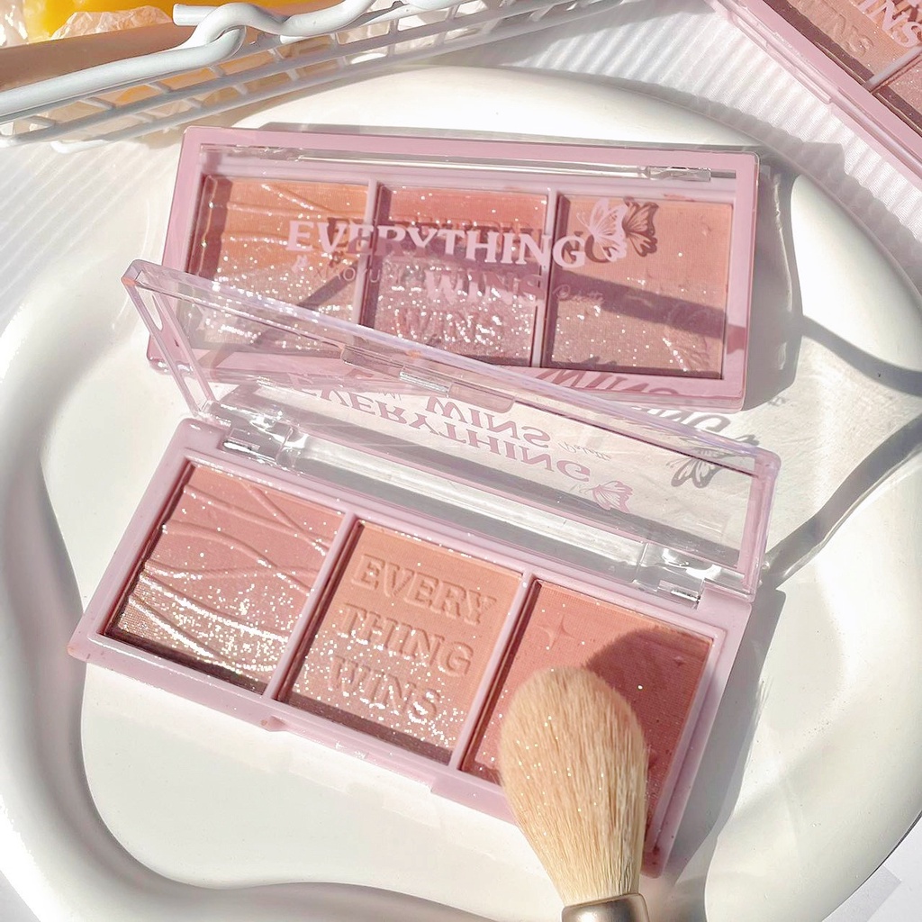 Bảng Phấn Mắt 3 Màu Lì / Nhũ Ngọc Trai Lấp Lánh Trang Điểm Làm Đẹp Lâu Trôi