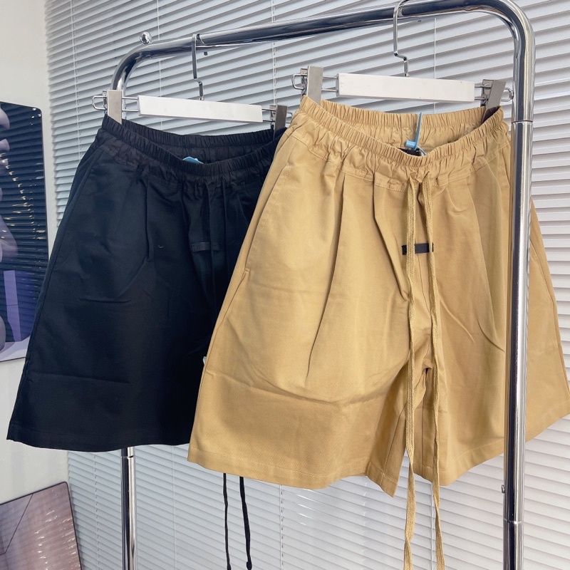 ⚡️[Hight Quality] - Quần Short FOG Fear Of God Seventh Collection Trouser Short Black/Beige, Quần Short FOG ESSENTIALS