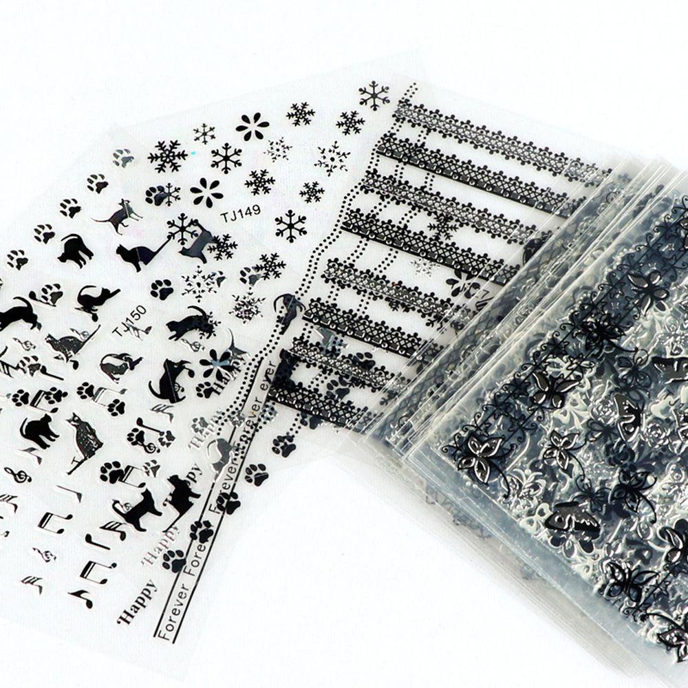 ROSE Set 30 Tấm Hình Dán Trang Trí Móng Tay Hình Bướm Nhiều Màu Thời Trang Dành Cho Nữ