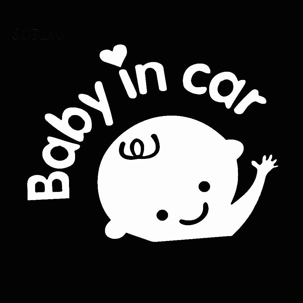 Decal dán trang trí phản quang in chữ " Baby in Car " cho xe hơi