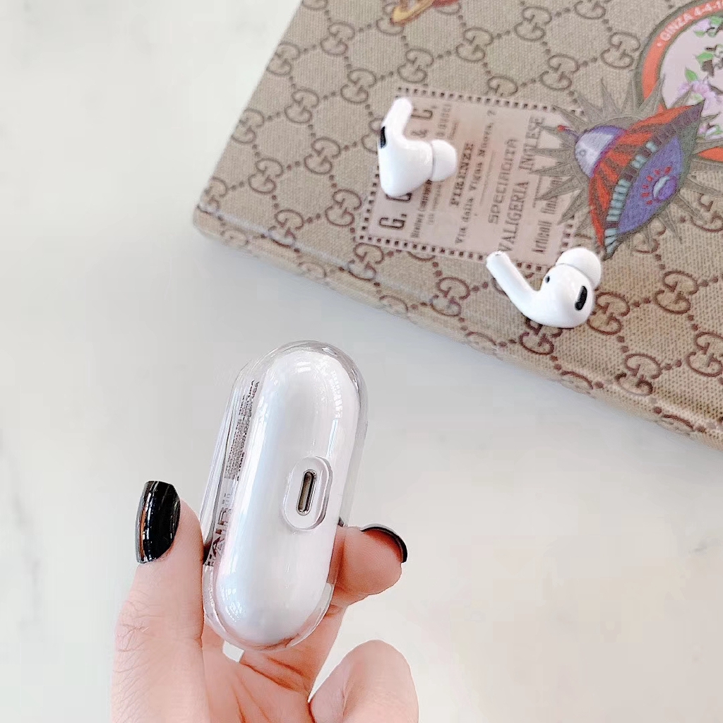 Fashion for Airpods Pro Luxury Transparent Bluetooth Headphone Protective Case