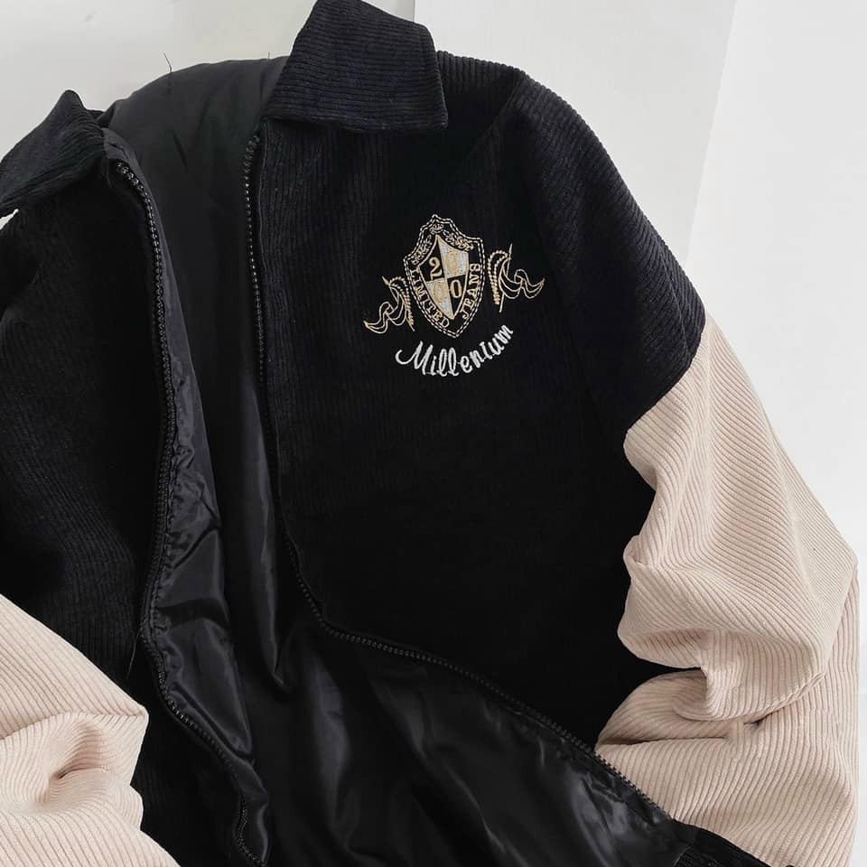 Áo Khoác Nhung 2 Lớp (Lót Dù) in Logo 2000 Kiểu Dáng Unisex Form Rộng Dài TP133 [NewUnisex]