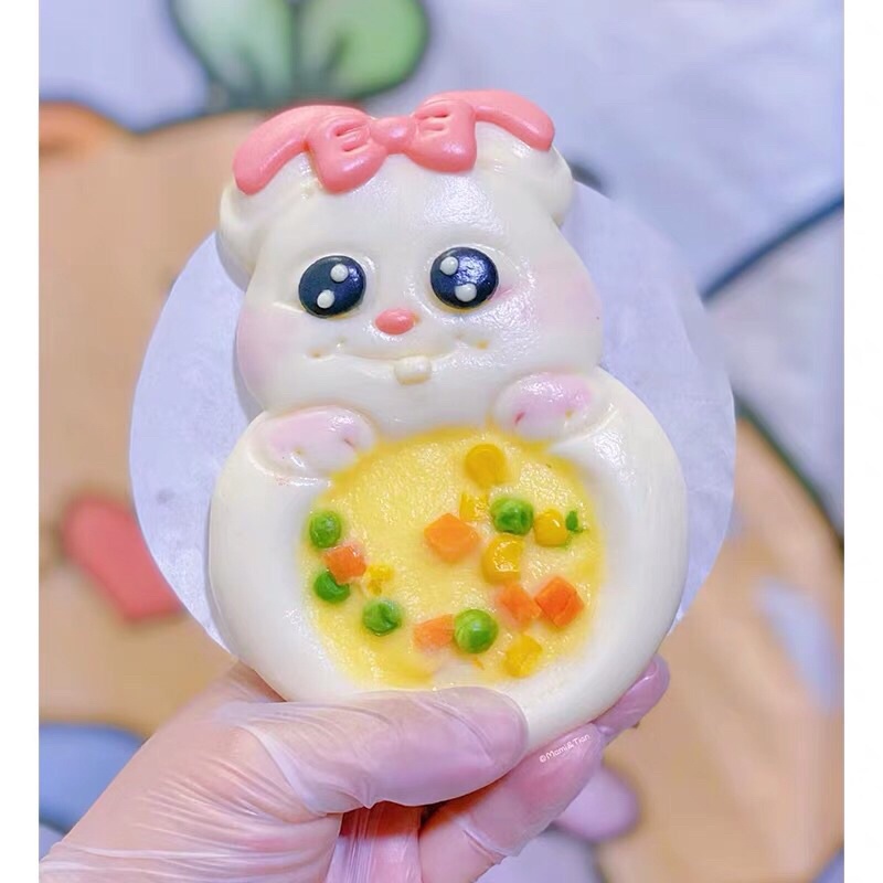 Khuôn bánh bao tạo hình pizza hình con vật kèm khuôn chi tiết siêu xinh JUNGSTORE