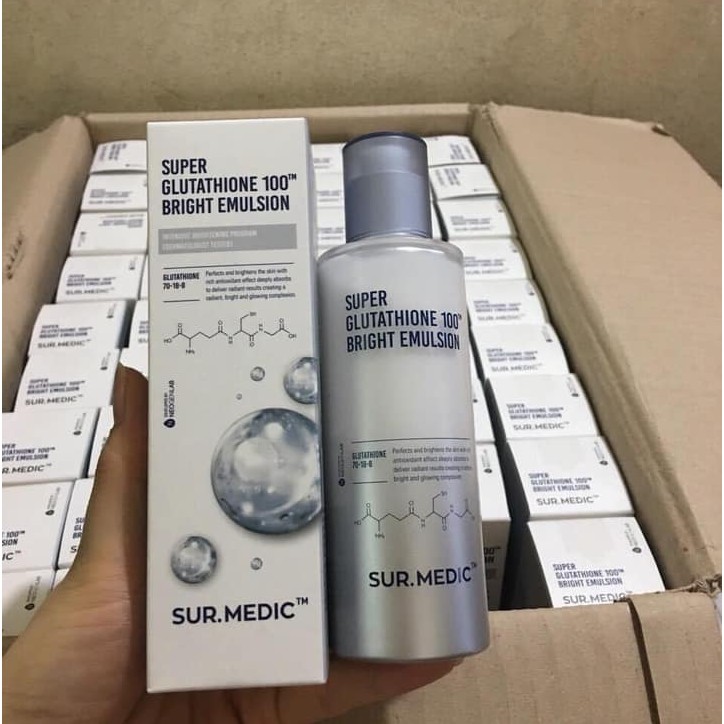 Sữa Dưỡng Trắng Da Sur Medic Super Glutathione 100 Bright Emulsion 120ml