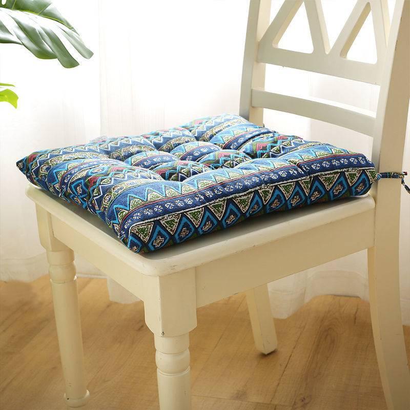 Đệm lót ghế ngồi hình vuông bằng cotton lanh phong cách bohemian trang trí nhà cửa/ văn phòng
