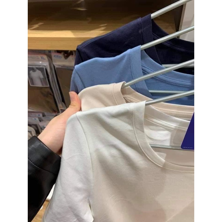 Áo thun Airism cổ tròn tay ngân UNIQLO tag Việt-Nhật