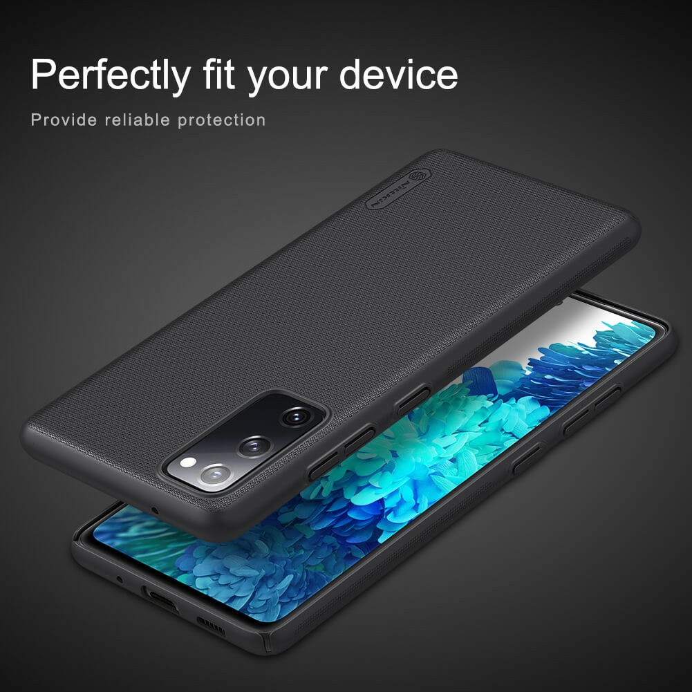 Ốp lưng Nillkin sần cho Samsung S20 FE nhựa cứng PC chống vân tay - Tặng giá đỡ