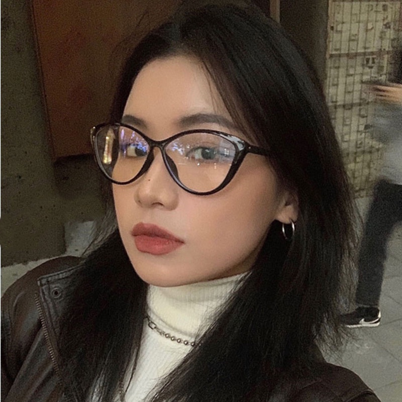 Kính Mắt Mèo Chống Ánh Sáng Xanh Phong Cách Retro Cho Nữ